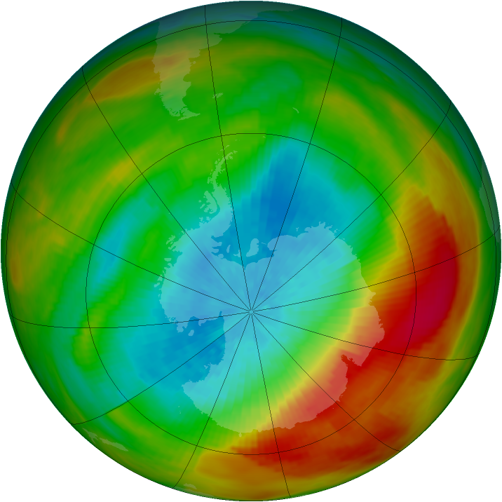 Antarctic ozone map for 02 October 1979